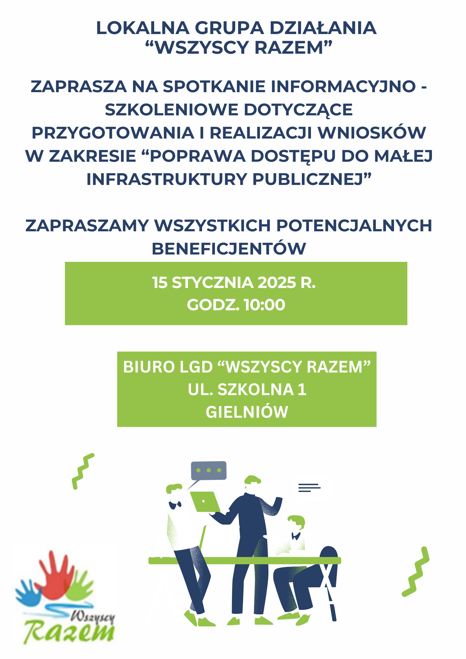 Zaproszenie na spotkanie informacyjno szkoleniowe Gielniów