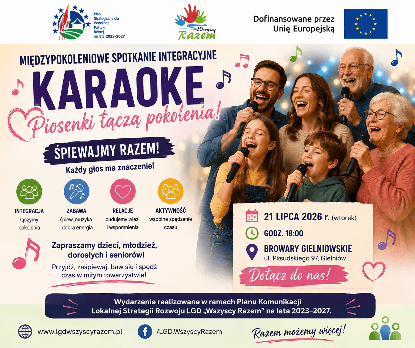 Międzypokoleniowe spotkanie animacyjne – karaoke